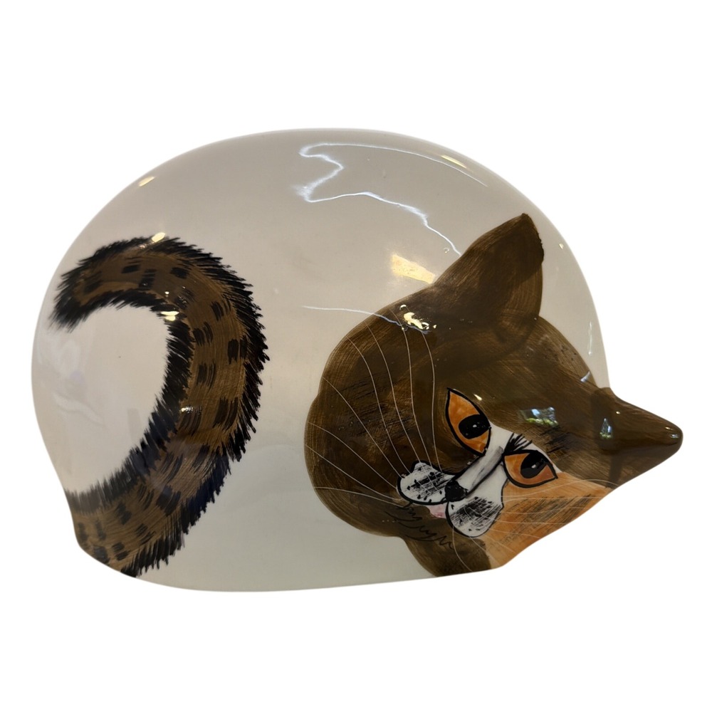 Cat Vase Planter Brown Eyed Chubby Body Mid Century‎ Modern